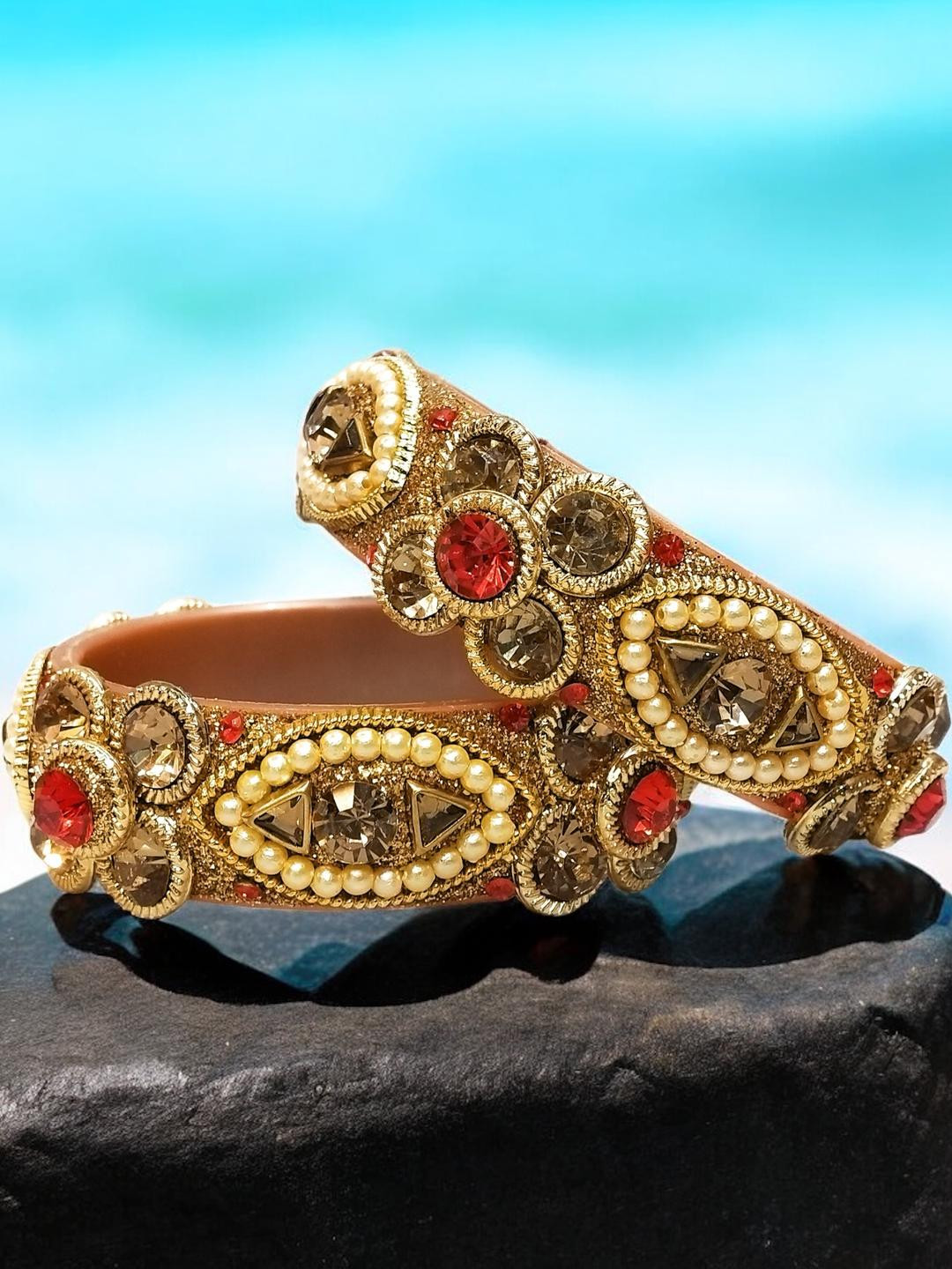 PRIYA KANGAN Women Zircon Pearl Decorated Bangle