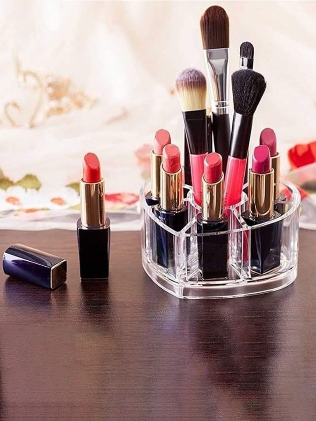 NFI essentials Transparent Heart Shaped Makeup Organiser