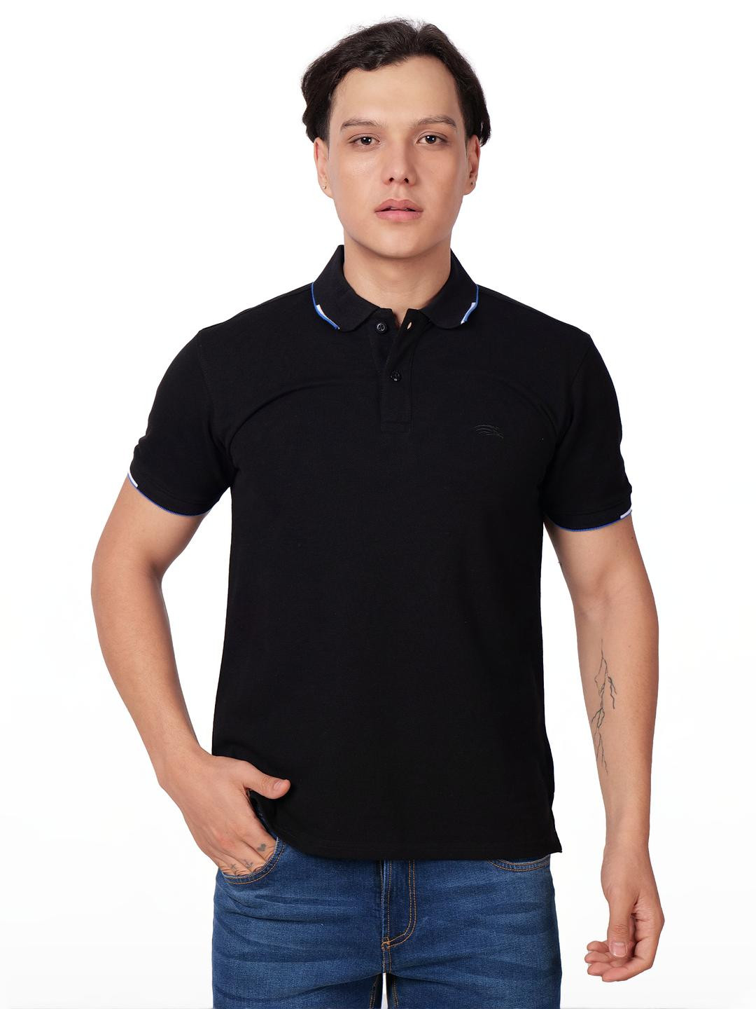 PERF Men Cotton-Poly Blend Polo Collar T-shirt