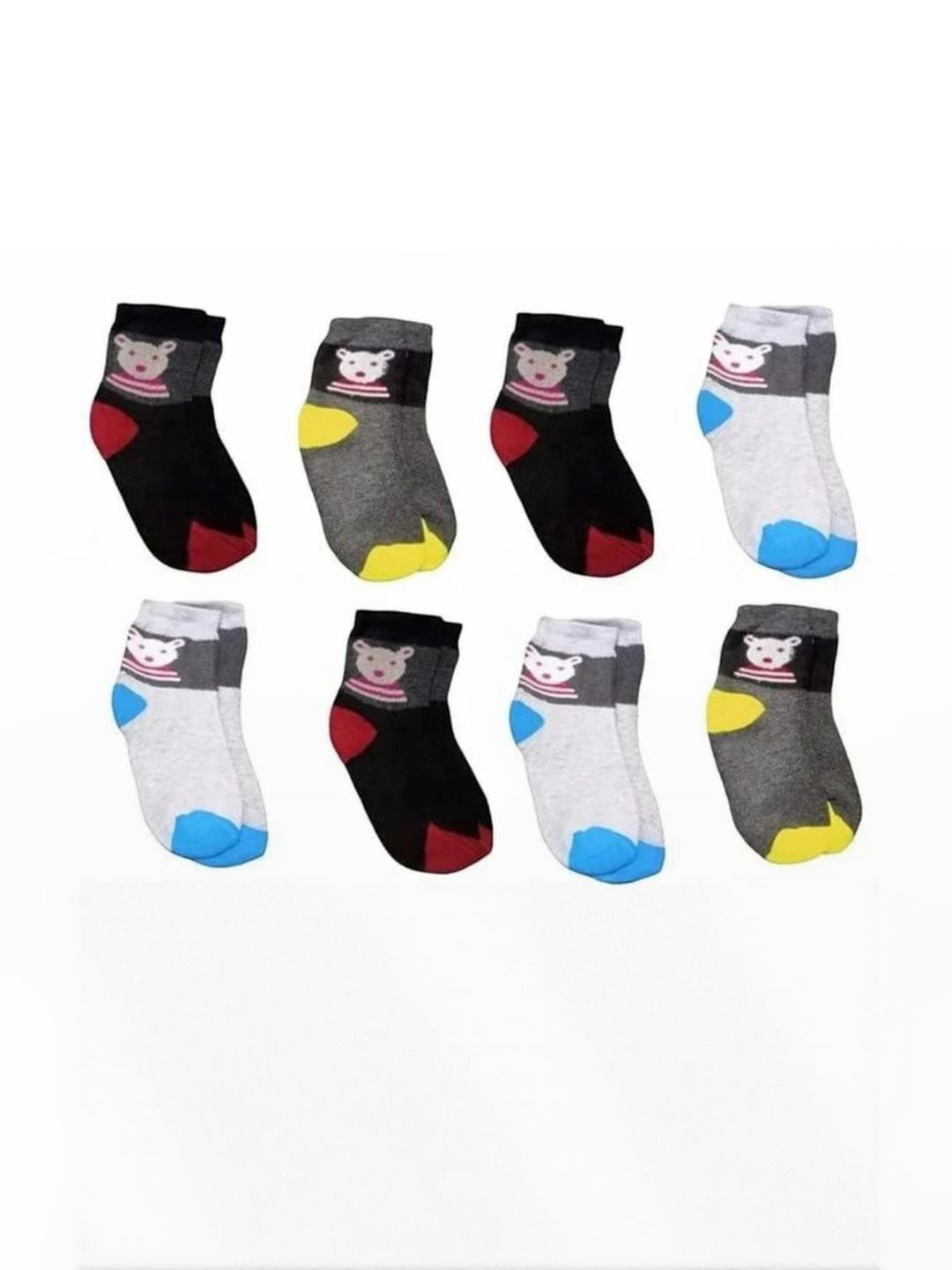 Akeeta Kids Unisex Pack Of 8 Multi Colourblocked Causal Cotton Baby Socks
