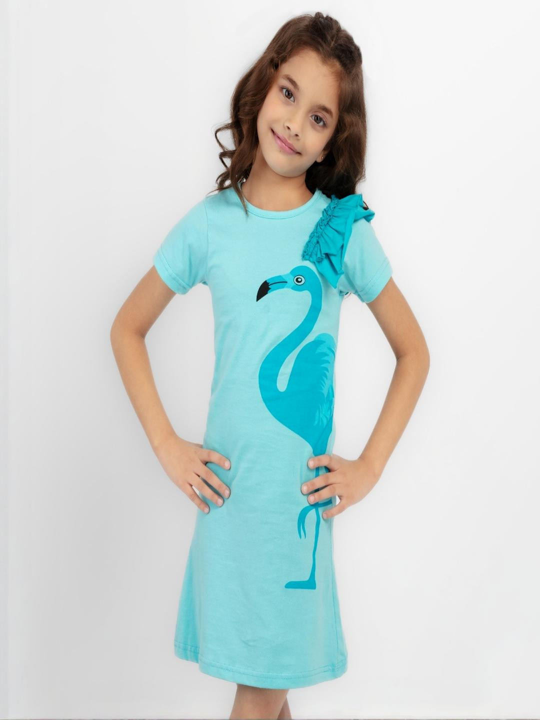 BRIGHT STARS KIDSWEAR Girls Graphic Printed Cotton Sheath Dress