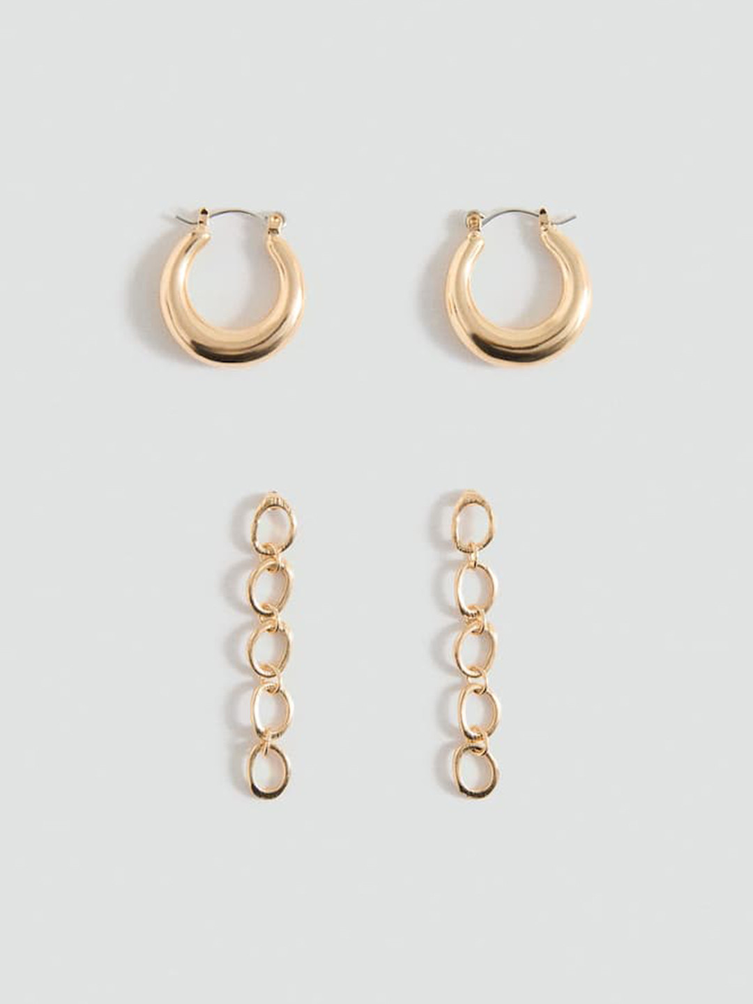 MANGO Pack Of 2 Teen Girls Circular Shaped Hoop Earrings