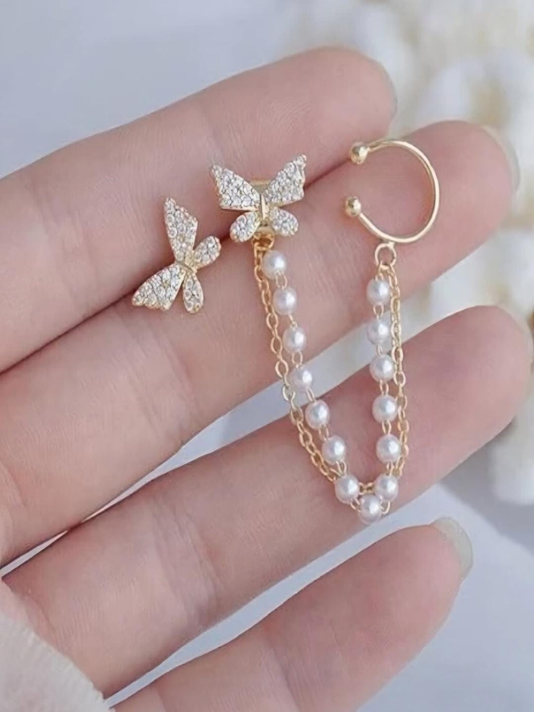 Khusha Creations Contemporary Shape Ear Cuff Earrings