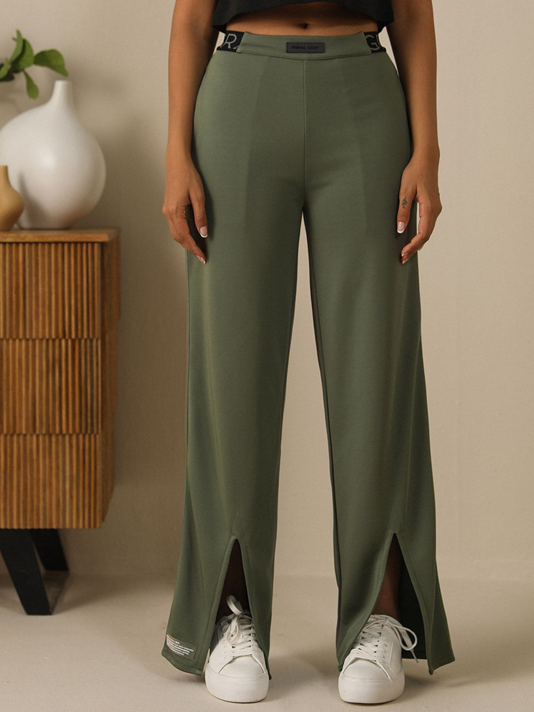 PRIMAL GRAY Women Original Easy Wash Casual Wide Leg Trousers