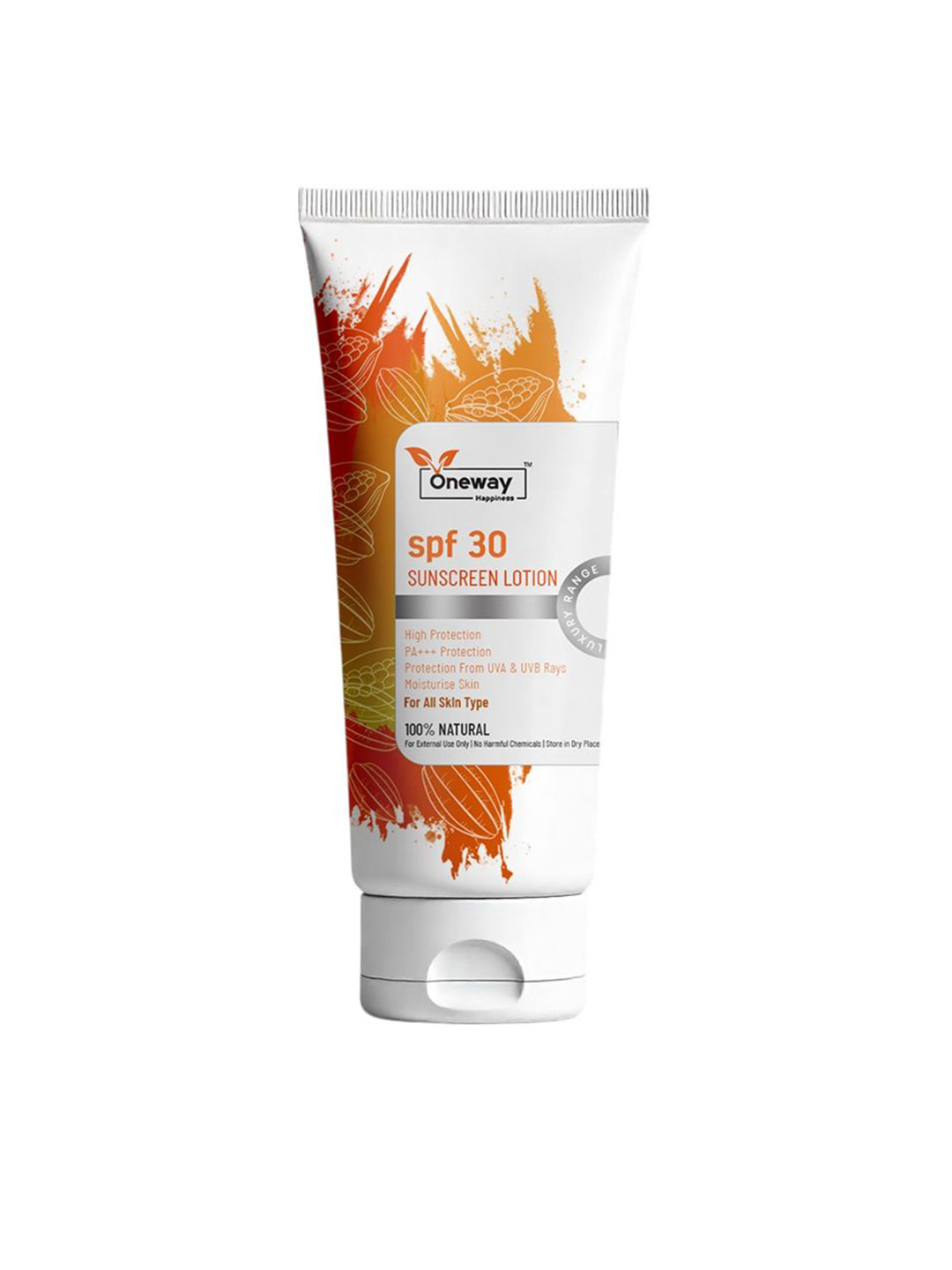 Oneway Happiness Unisex SPF 30 PA+++ Sunscreen Lotion With Vitamin C & E - 100 ml