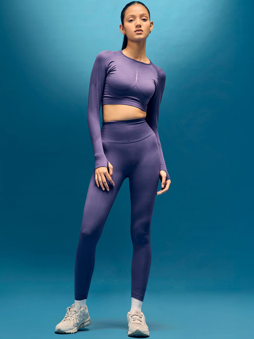 BOLDFIT Women Purple Rapid-Dry Training And Gym Activewear Tights