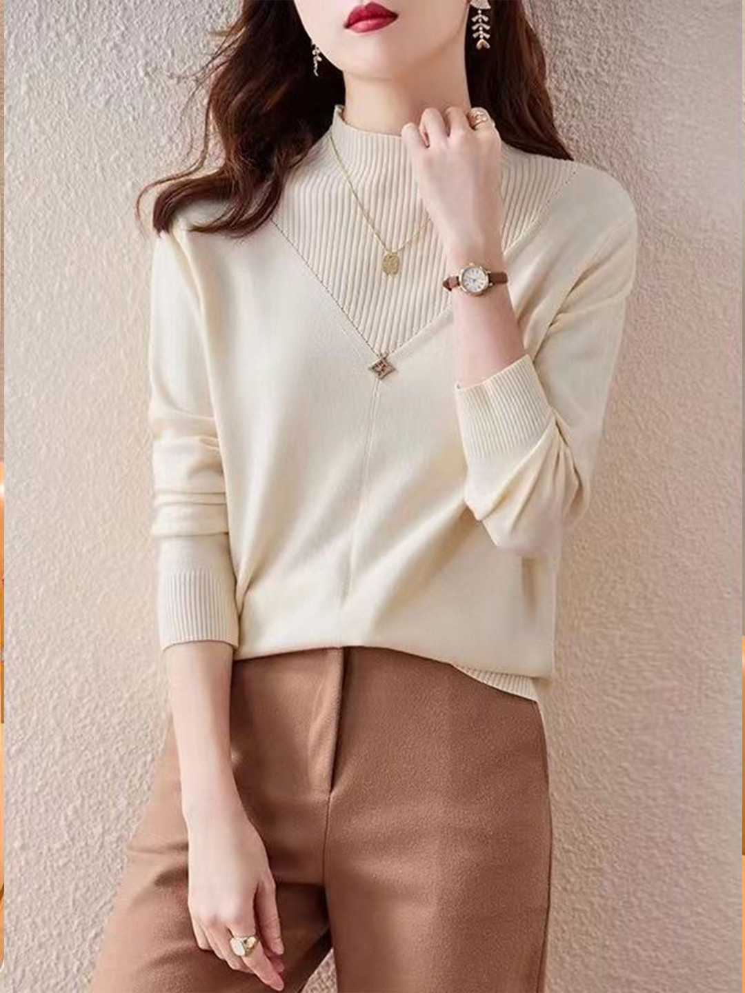 StyleCast Women Turtle Neck Cashmere Pullover Sweater