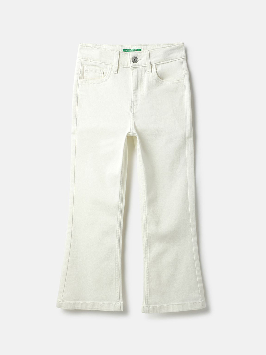 United Colors of Benetton Girls Bootcut Mid-Rise Jeans