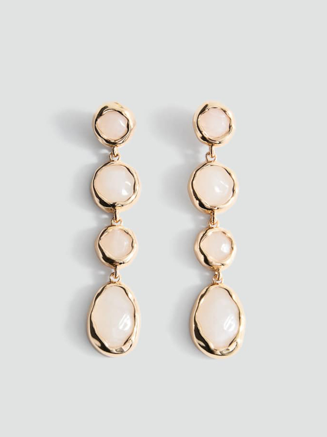 MANGO Beads Studed Contemporary Drop Earrings