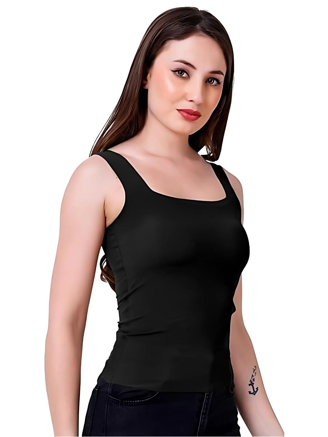 Kilvis Brown Nylon Lightly Padded Camisoles