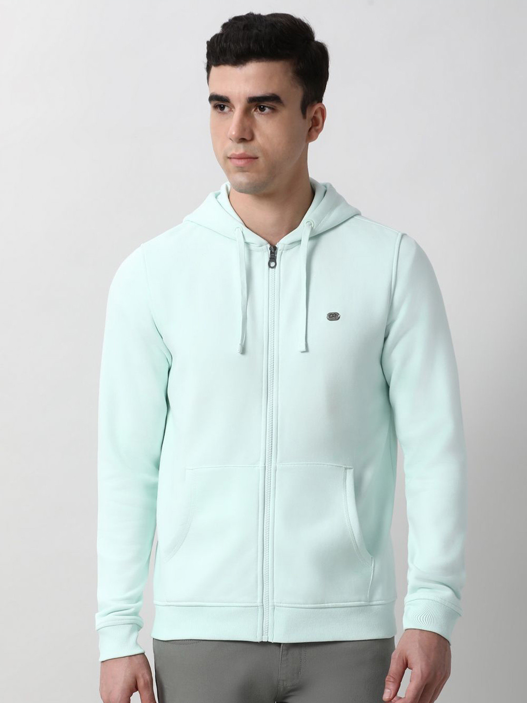 Peter England Casuals Men Hooded Zipper Sweatshirt