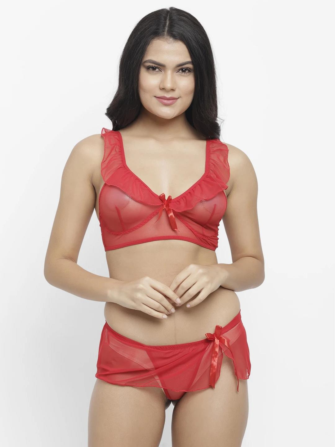 ATTRACTIVE SISTER Red Lingerie Set