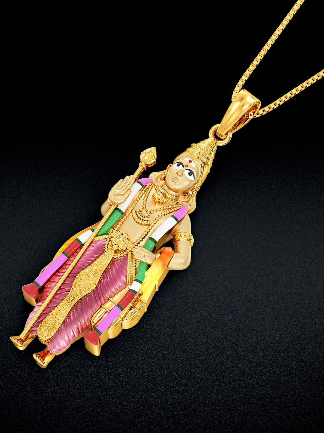 Joyalukkas Women 22KT Gold Lord Murughan Gold Pendant 6.36 g