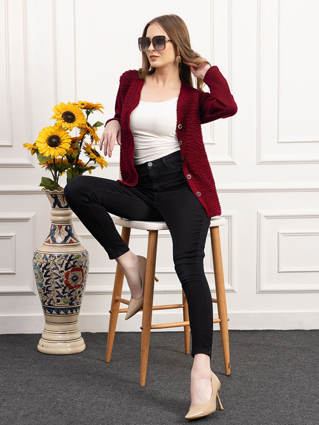 Dadu Dayal Women Woollen Cardigan