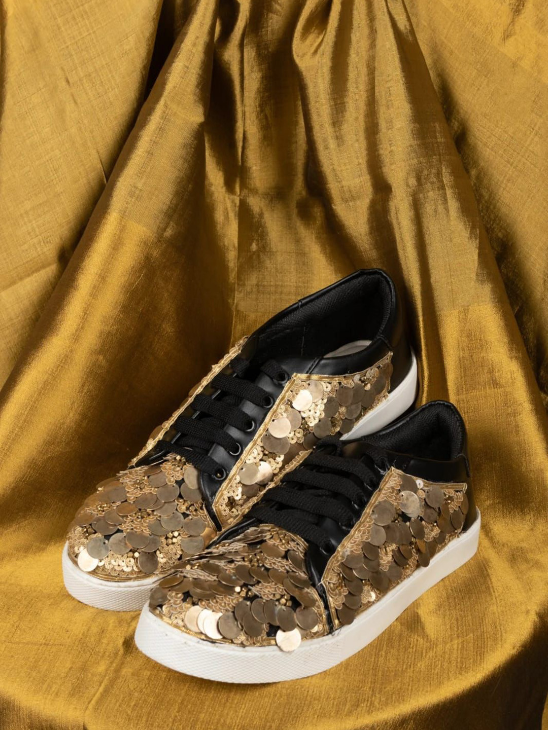 The Saree Sneakers Women Textured Sequence Galaxy Sneakers