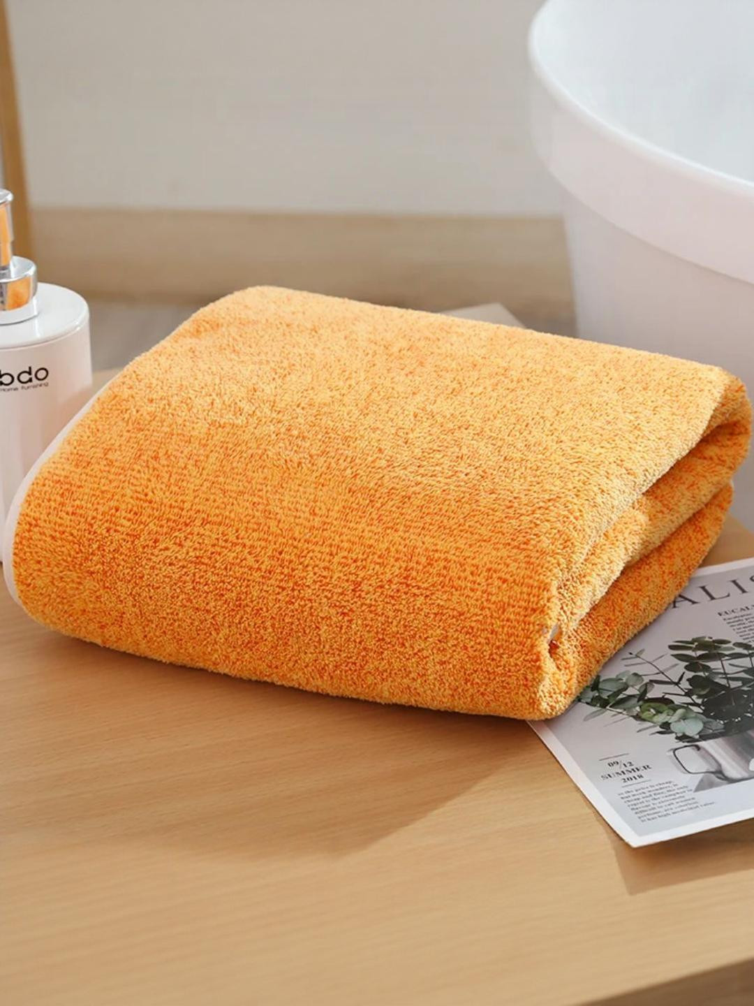 Reexplore Orange 350 GSM Quick Dry Microfiber Bath Towel