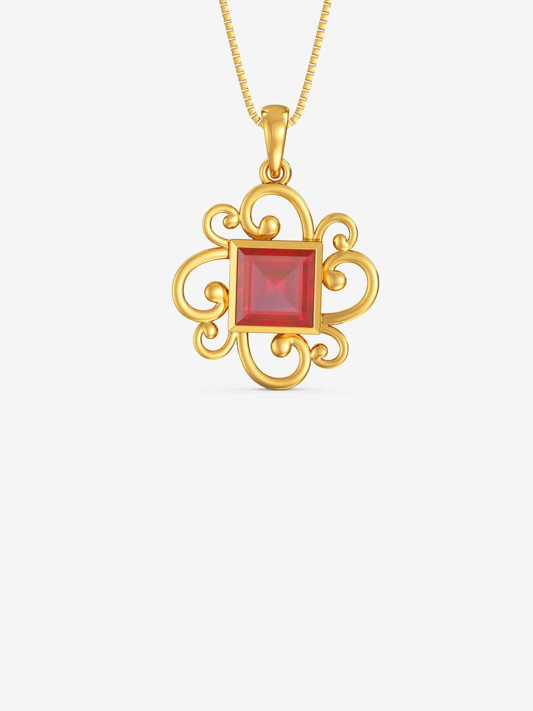 Joyalukkas 22KT Gold Beautiful Gemstone Floret Pendant -4.999 g