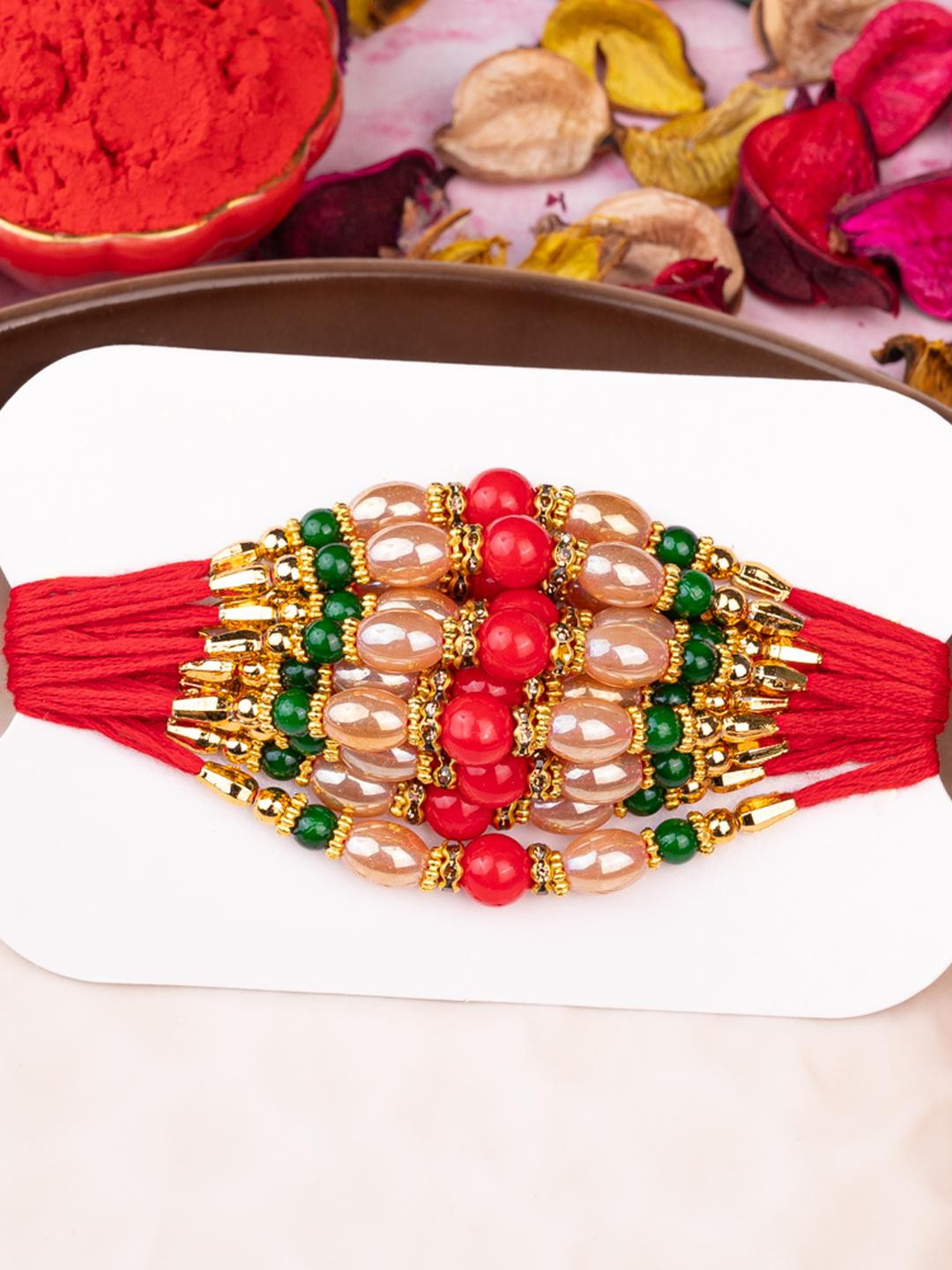 ALAMPATA Set of 12 Embellished Traditional Rakhi Threads