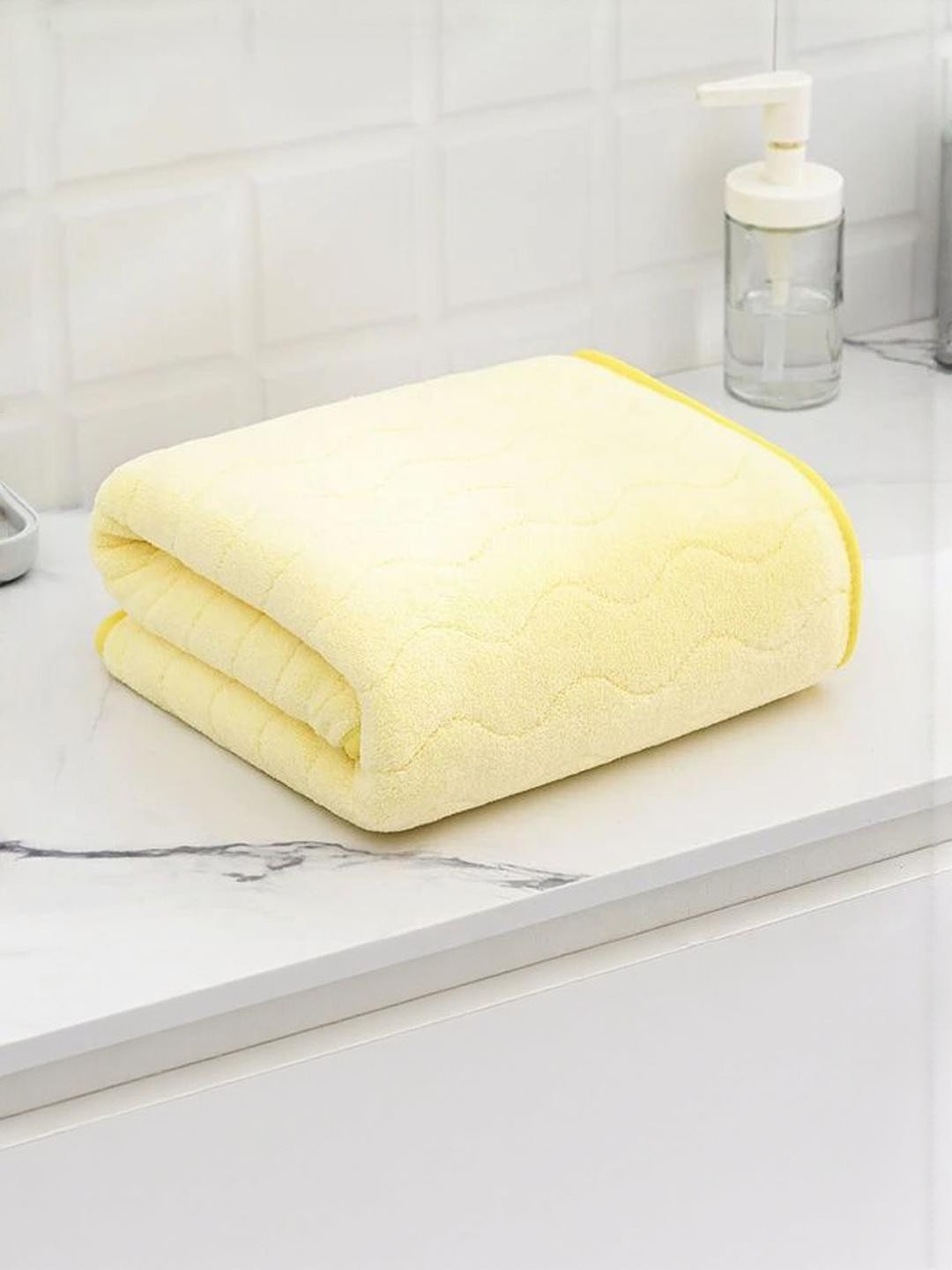 Reexplore Yellow 350 GSM Quick Dry Microfiber Bath Towel