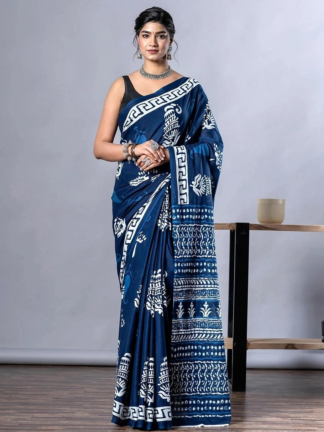 Pinkcity Trade World Multi Pure Cotton Printed Sarees