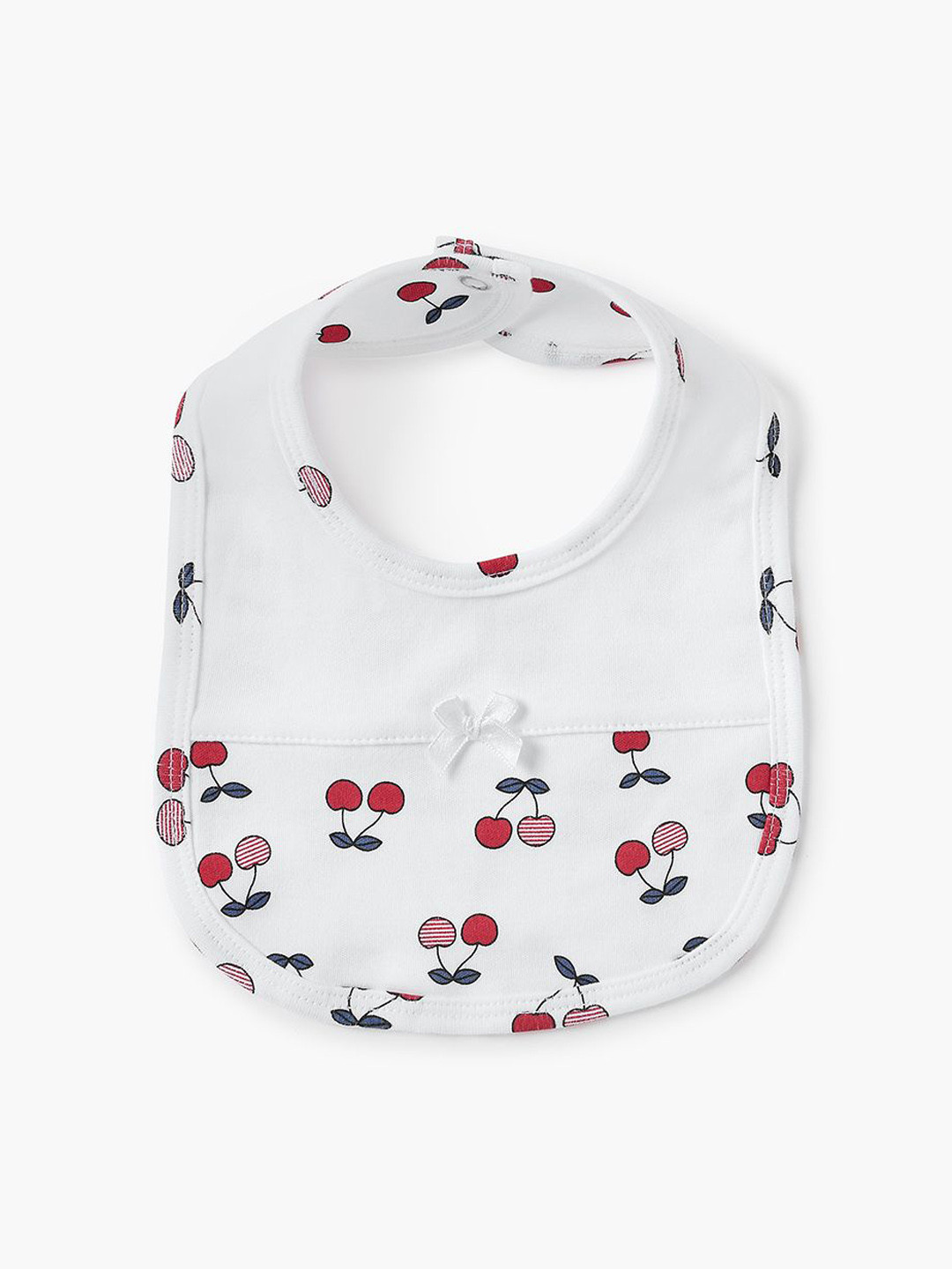 Juniors by Babyshop Infant Girls All-Over Cherry Printed Pure Cotton Bib