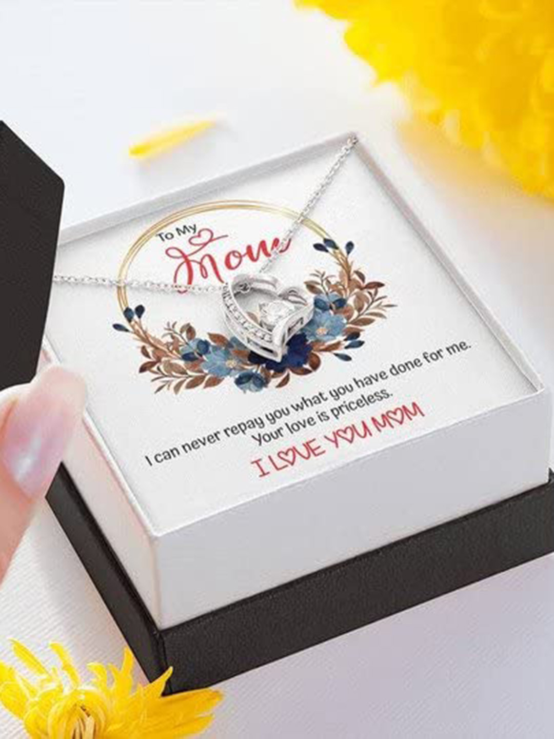 Sterling Silver Gift MOM NECKLACE, GIFT FOR MOM FOREVER LOVE NECKLACE YOUR LOVE IS PRICELESS