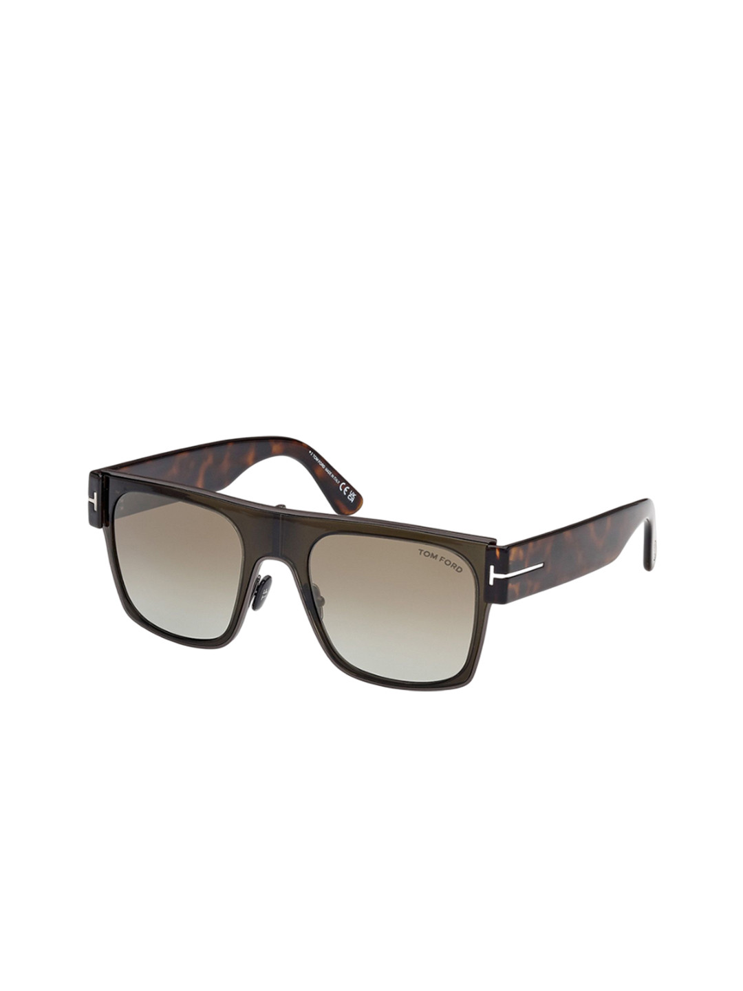 Tom Ford Unisex Grey Lens & Brown Square Sunglasses FT1073 54 51G-Brown
