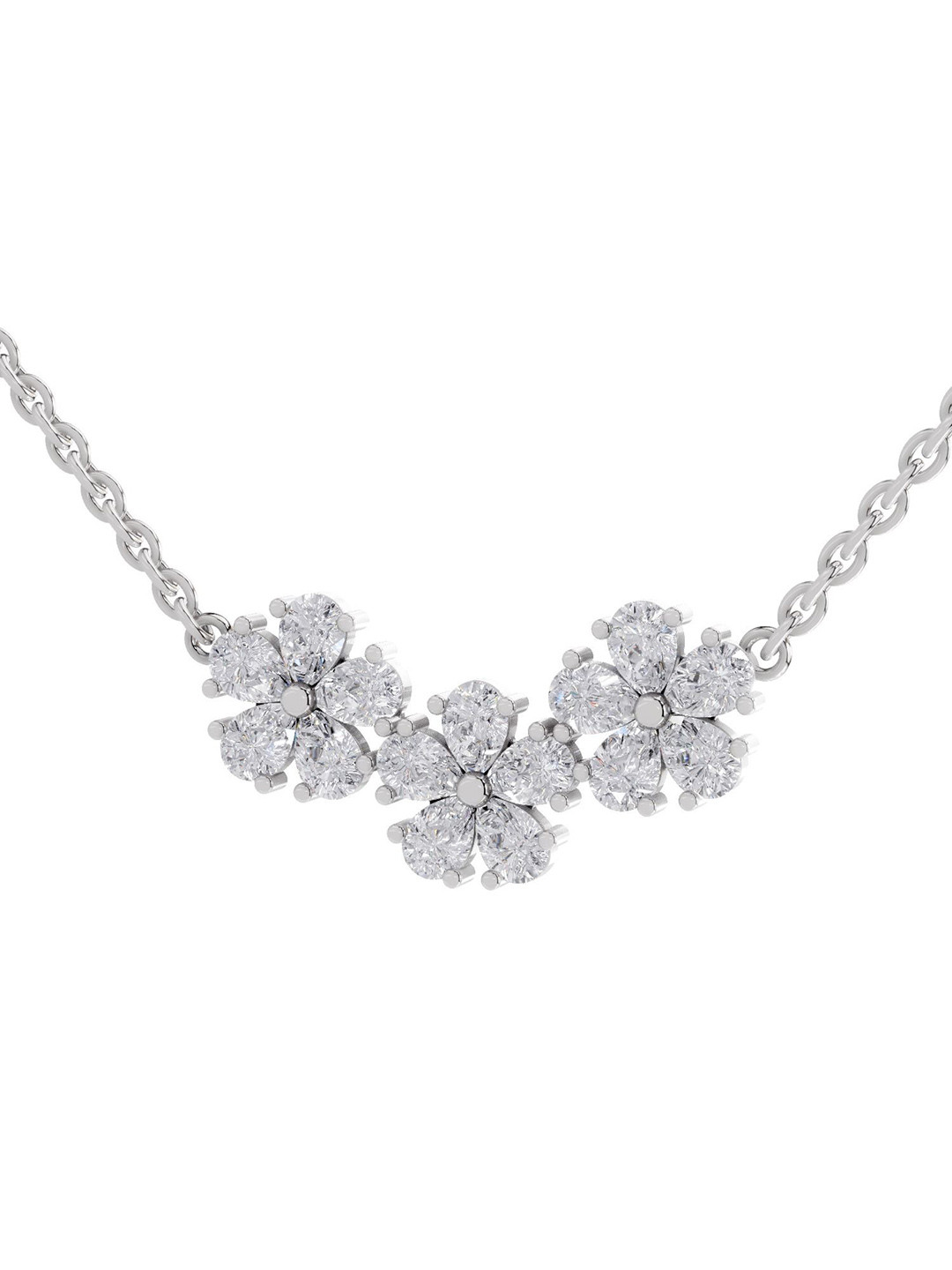 Sparkles 14K White Gold Lab Grown Diamond 1.2 Carat Pear Shape Diamond Necklace