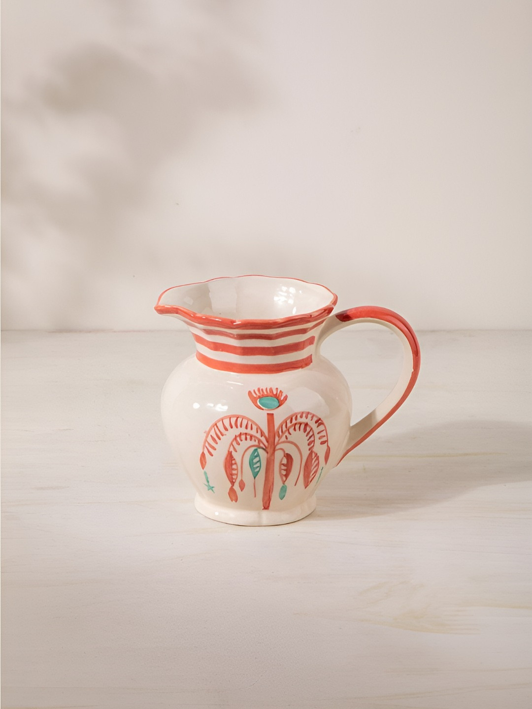 FREEDOM TREE White & Red Dishwasher and Microwave Safe Ceramic Water Jugs