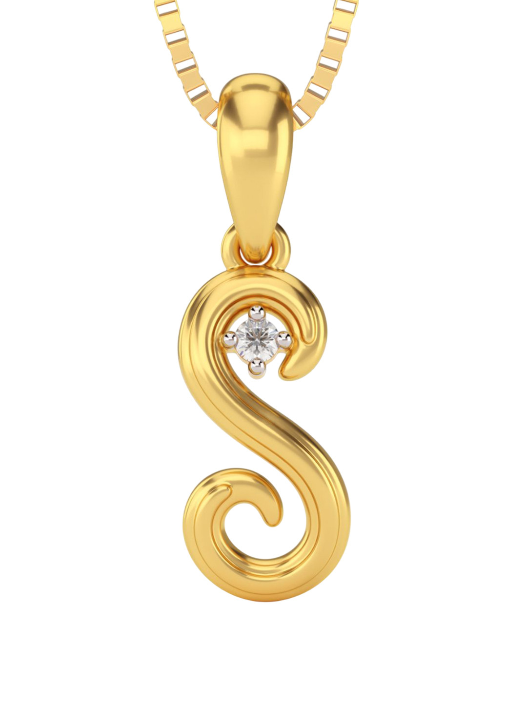 Joyalukkas Women 22KT Gold Alphabet S Pendant - 1.37 g