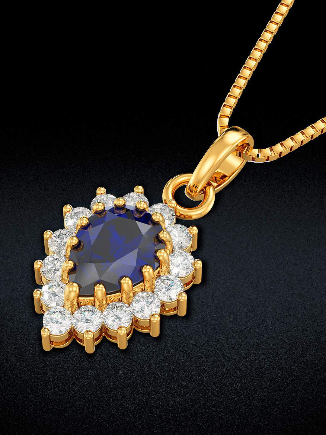 Joyalukkas 22KT Elegant Teardrop Gemstone Pendant -3.16g
