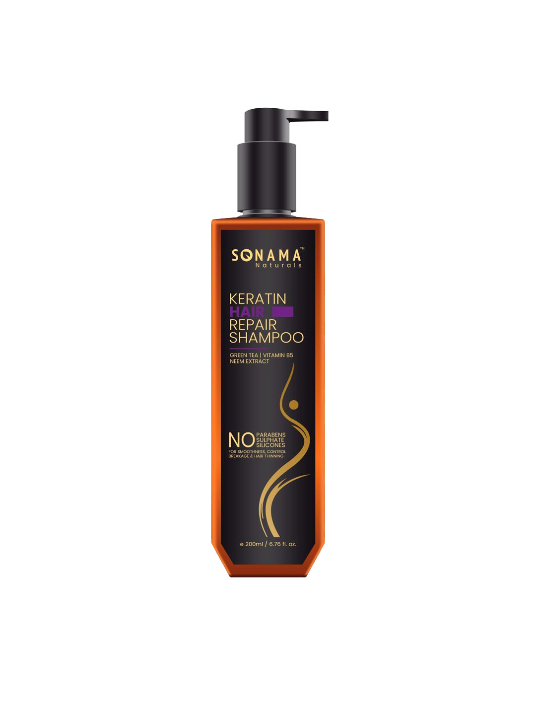 Sonama Naturals Keratin Hair Repair Shampoo With Green Tea - 200 ml