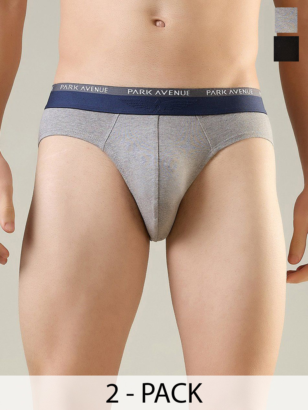 Park Avenue Men Pack Of 2 Mid-Rise Basic Briefs PZRX00280-X5