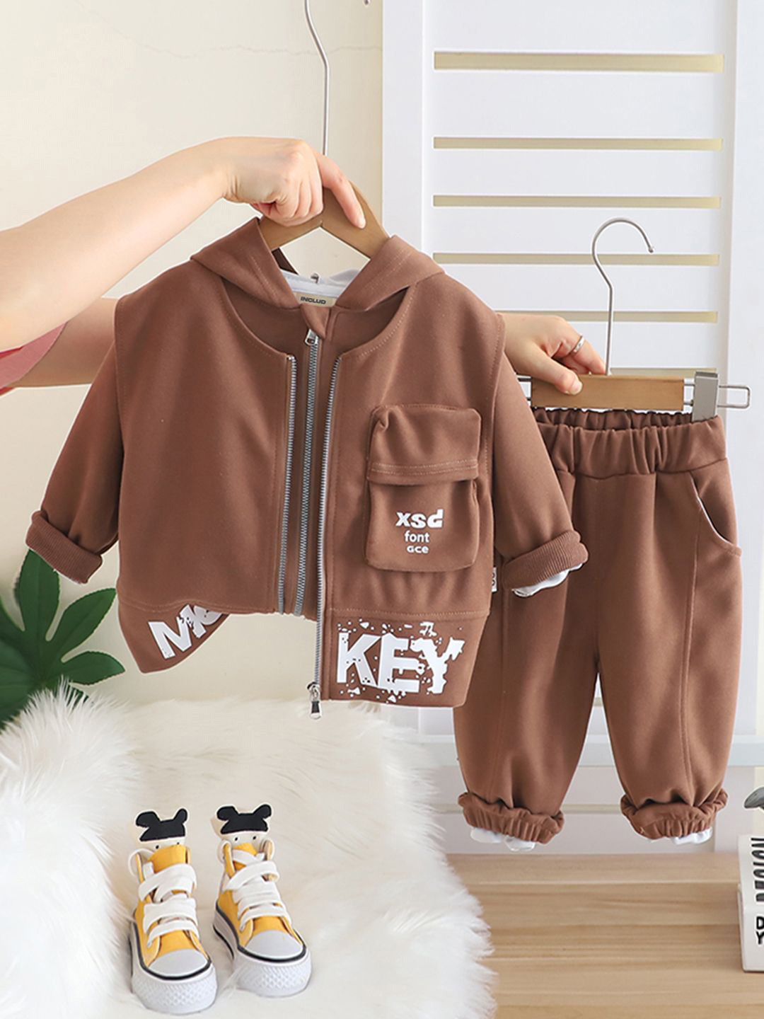 INCLUD Boys Printed Sweatshirt With Jacket & Joggers