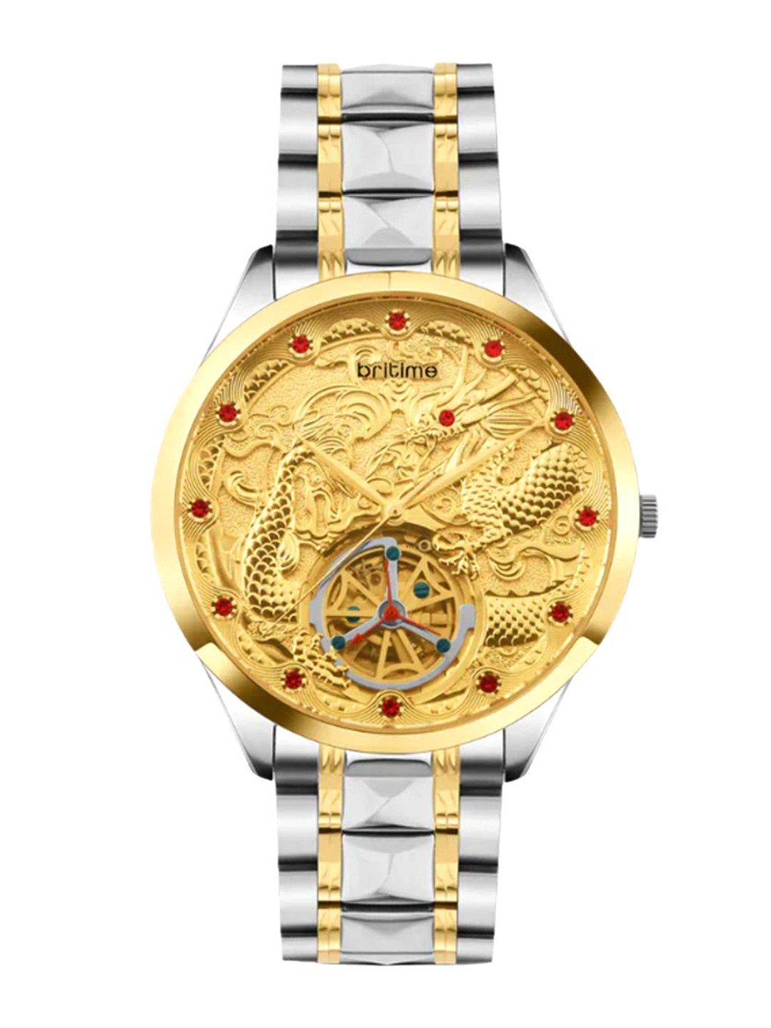 Britime Men Round Dial & Stainless Steel Bracelet Style Analogue Watch 359-M10705