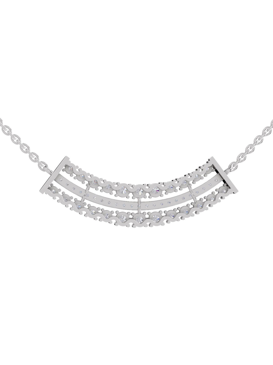Sparkles 14K White Gold Lab Grown Diamond 1.24 Carat Round Shape Diamond Necklace