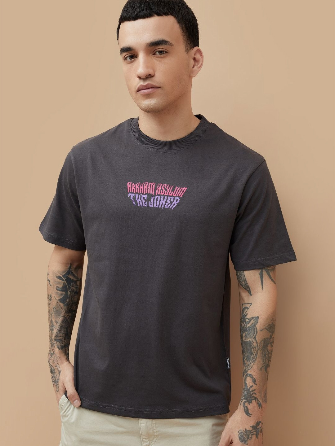Fame Forever by Lifestyle Men Joker Typography Printed Round Neck Cotton T-shirt