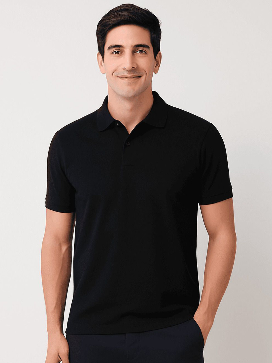 EXILION Men Solid Polo Collar T-shirt