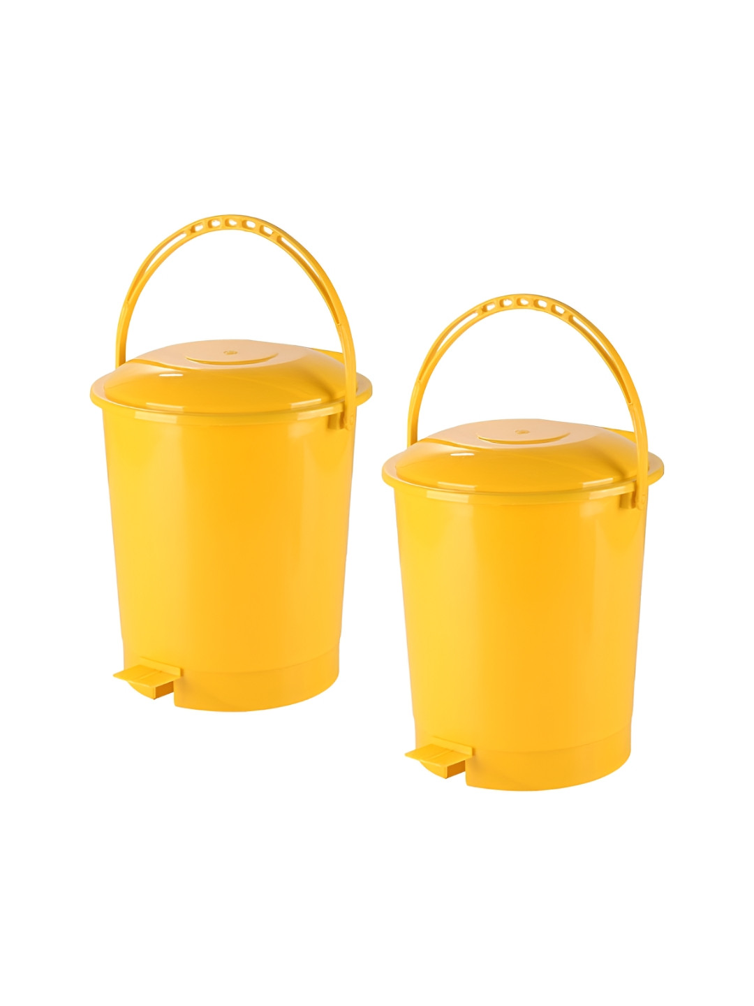 Aura 3 Pieces Yellow Pedal Bins With Handle 10L Each