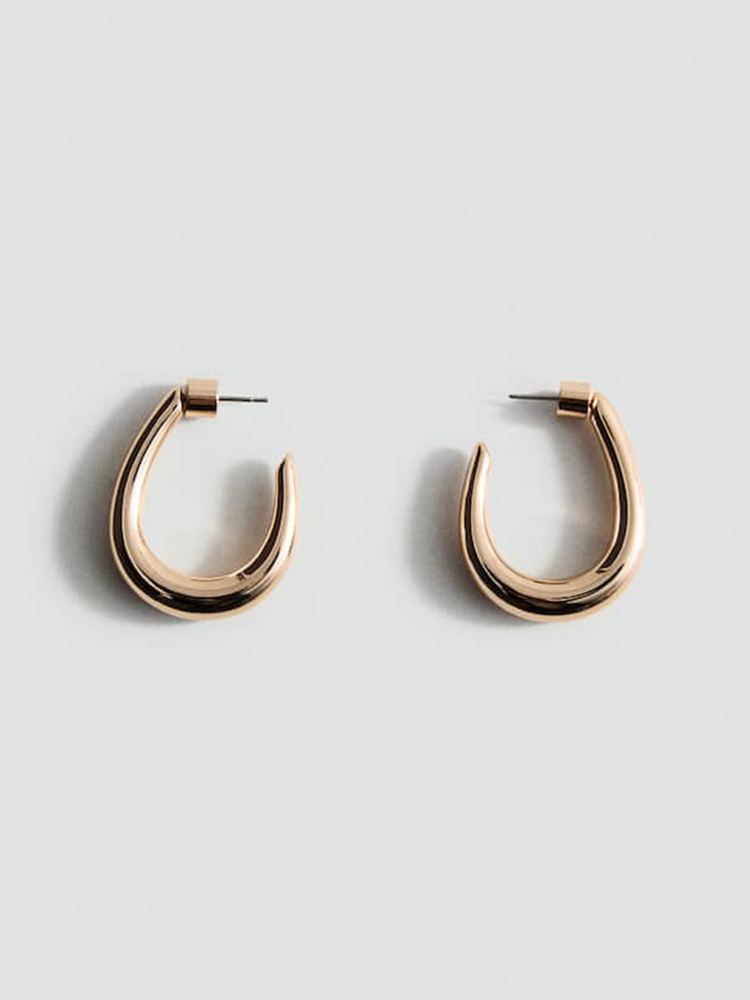 MANGO Oval Shaped Half Hoop Earrings