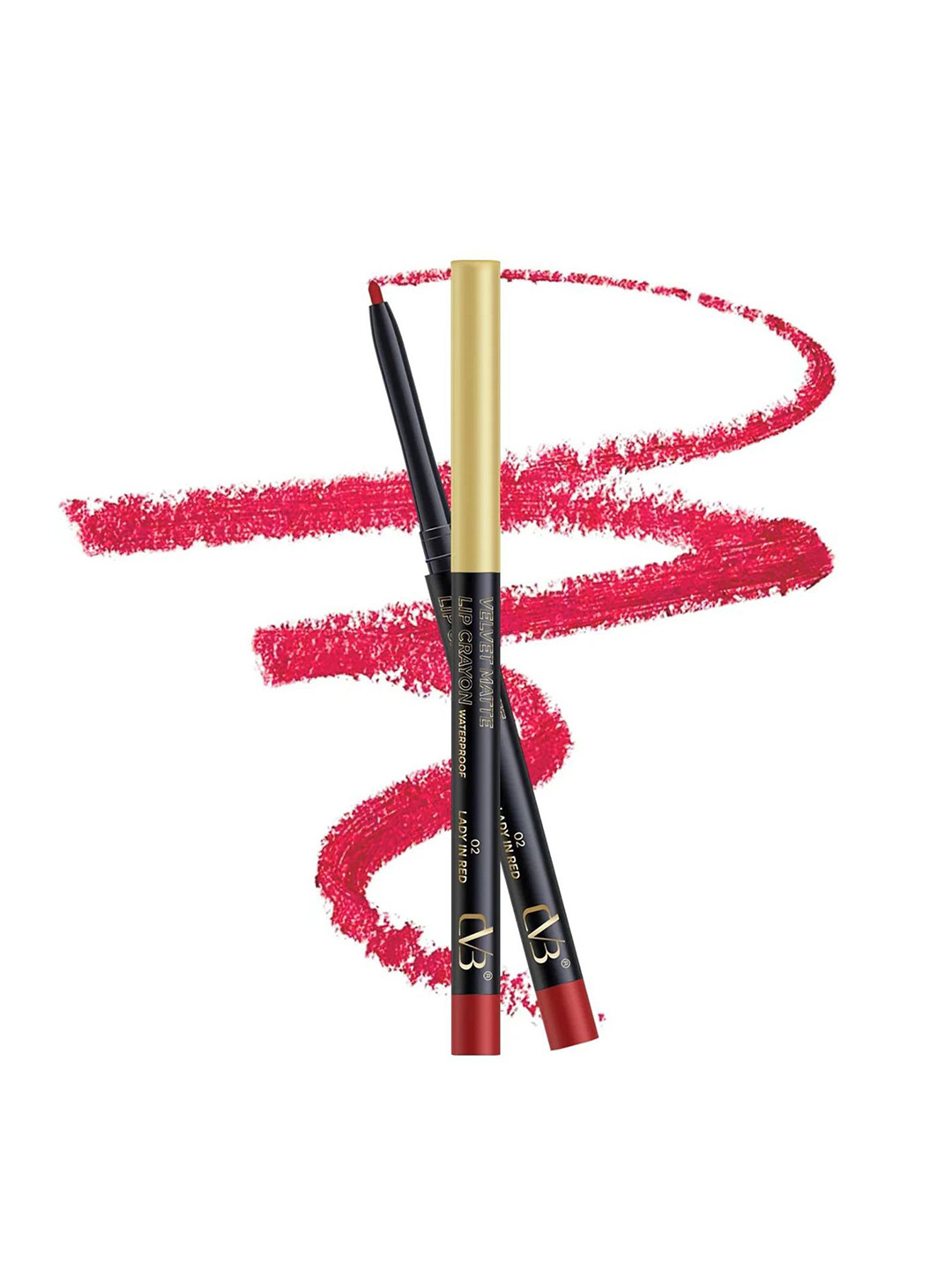 CVB C189 Velvet Matte Long Lasting Lip Crayon - 5 g - Lady In Red -02