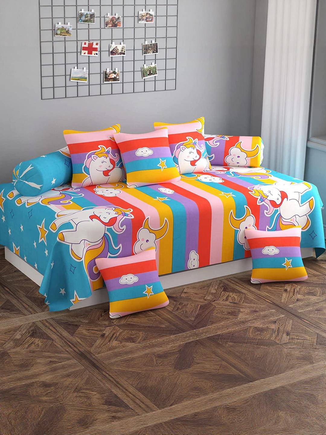 WELLNEST Set Of 8 Microfiber Diwan Set