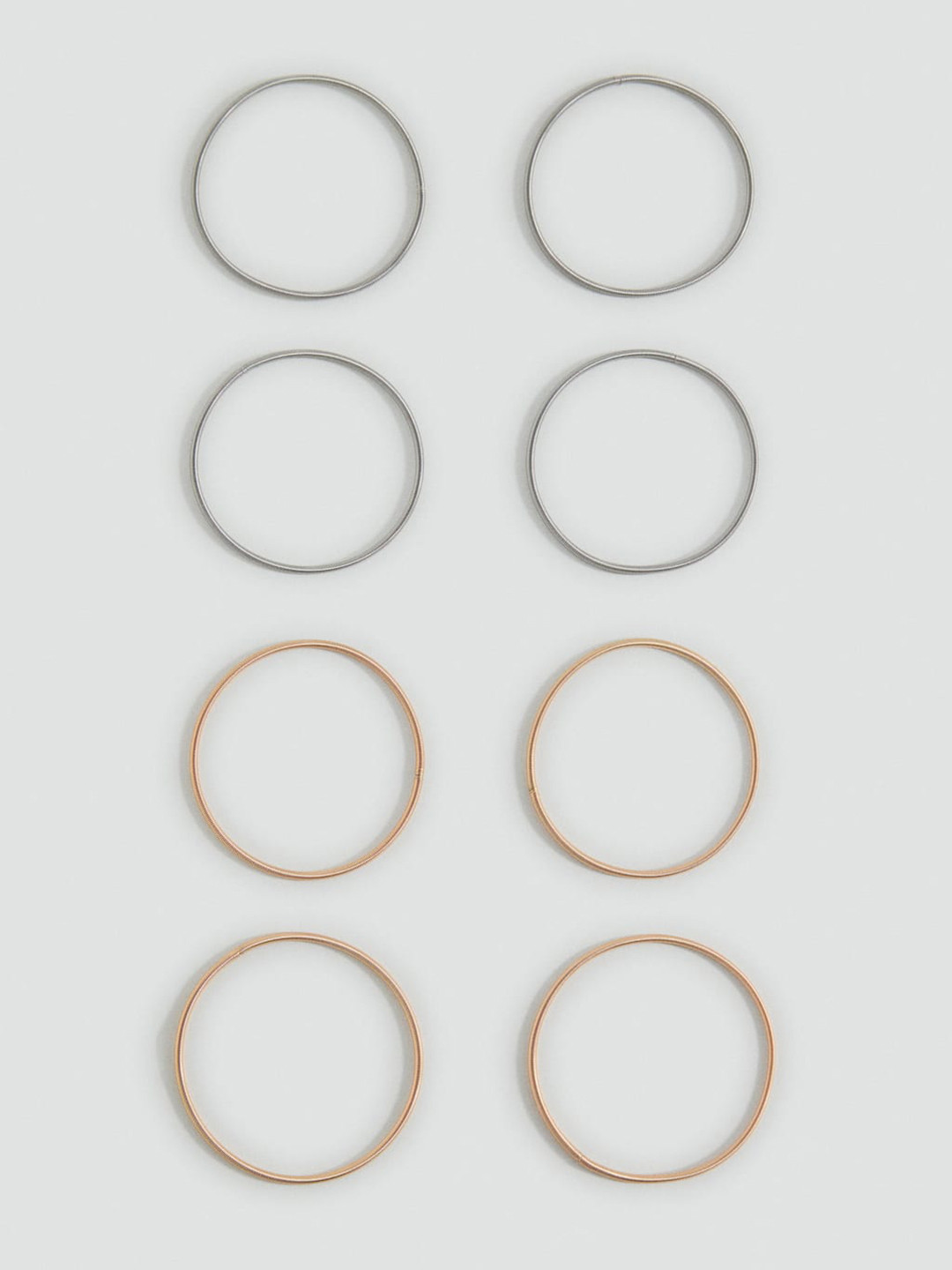 MANGO Women Set of 4 Bangle-Style Bracelet with Metallic Detail