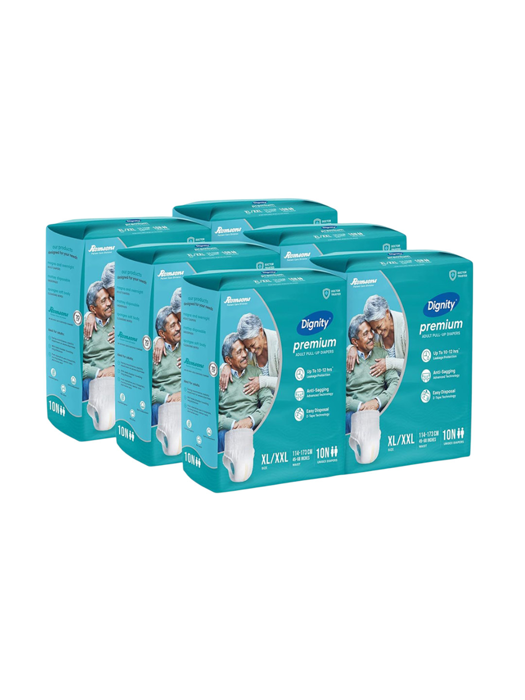 Dignity Set Of 6 Premium Pant Style Adult Diapers -XL/XXL - 60-Pcs