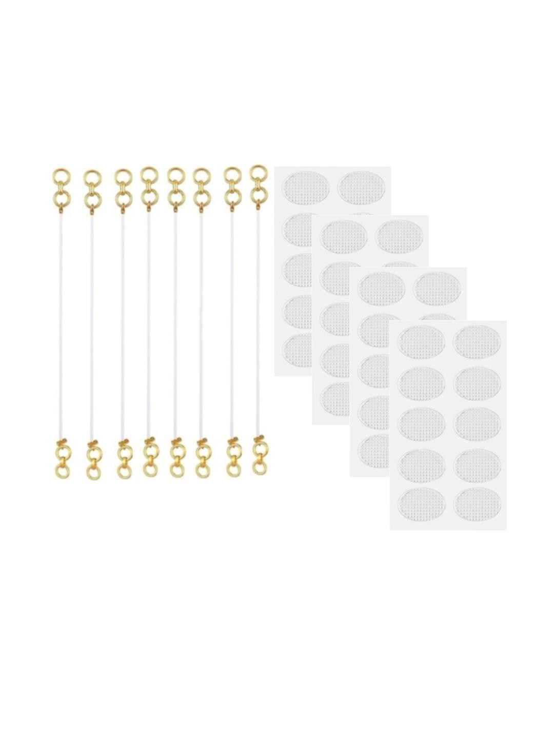 ARISTAL Jewellery Women 8 Pcs Gold Plated Invisible Ear Chain With Earring Support Patches