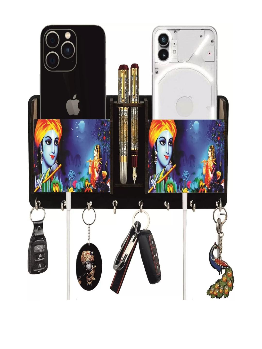Shiv Collection Printed Radha Krishna Wood Key Holder