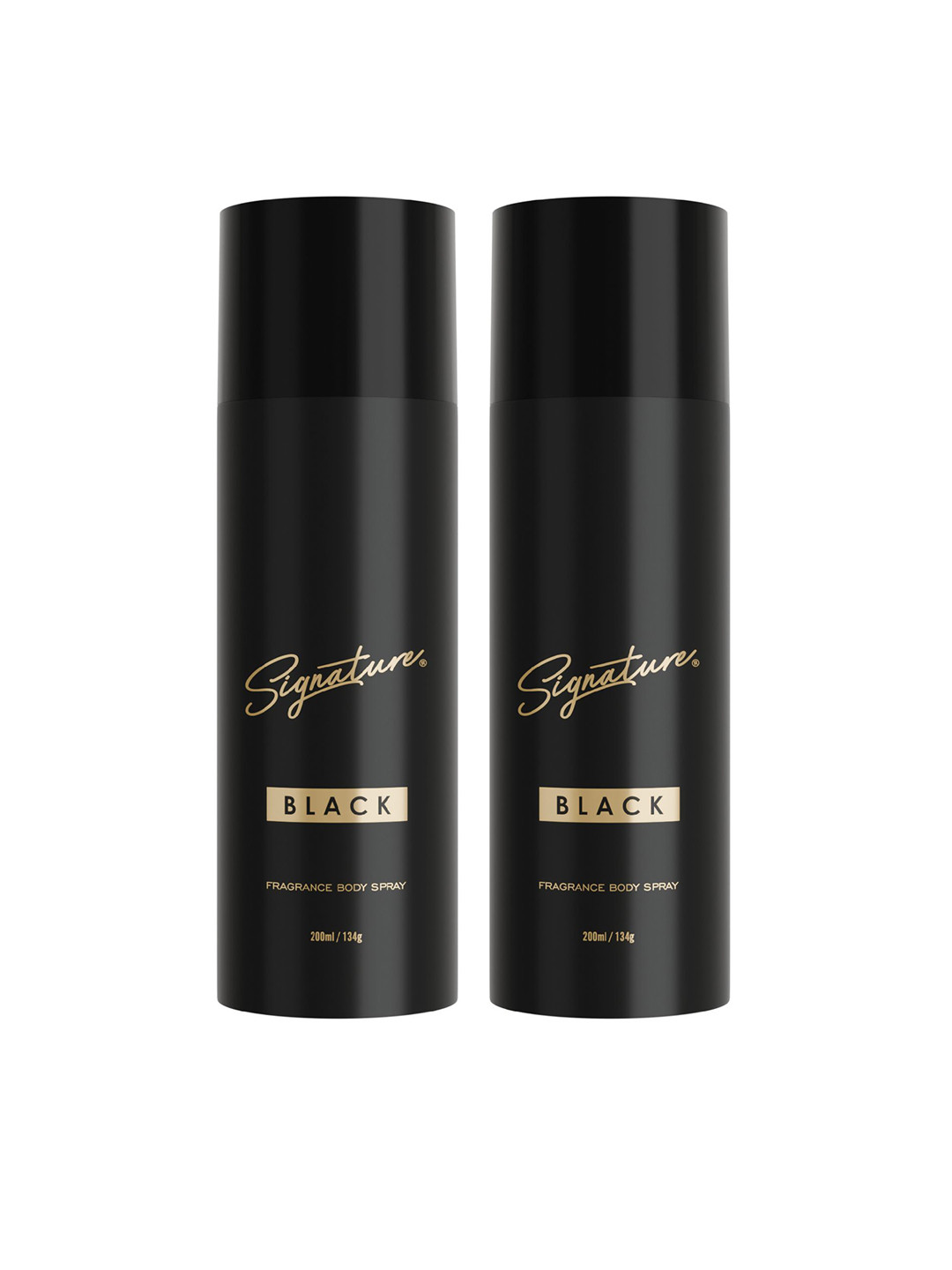 Signature Set Of 2 Men Long-Lasting Black Deodorant Body Spray - 200 ml Each