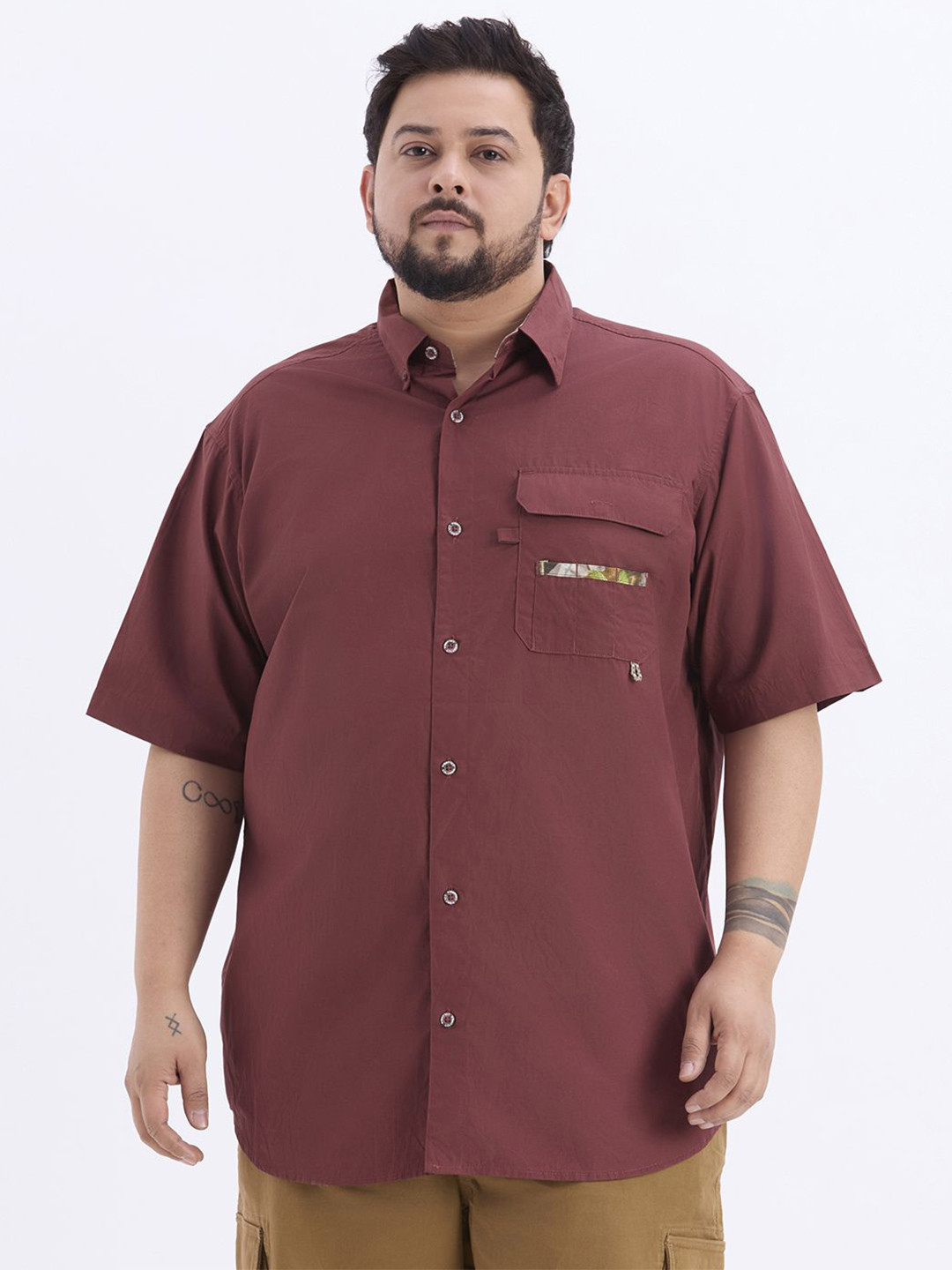 Santonio Classic Fit Spread Collar Pure Cotton Shirt