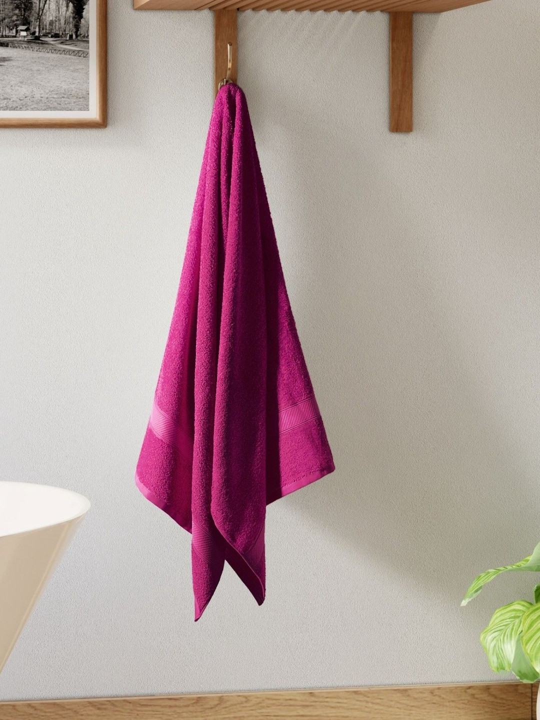 Welspun Red Cotton 420 GSM Bath Towel