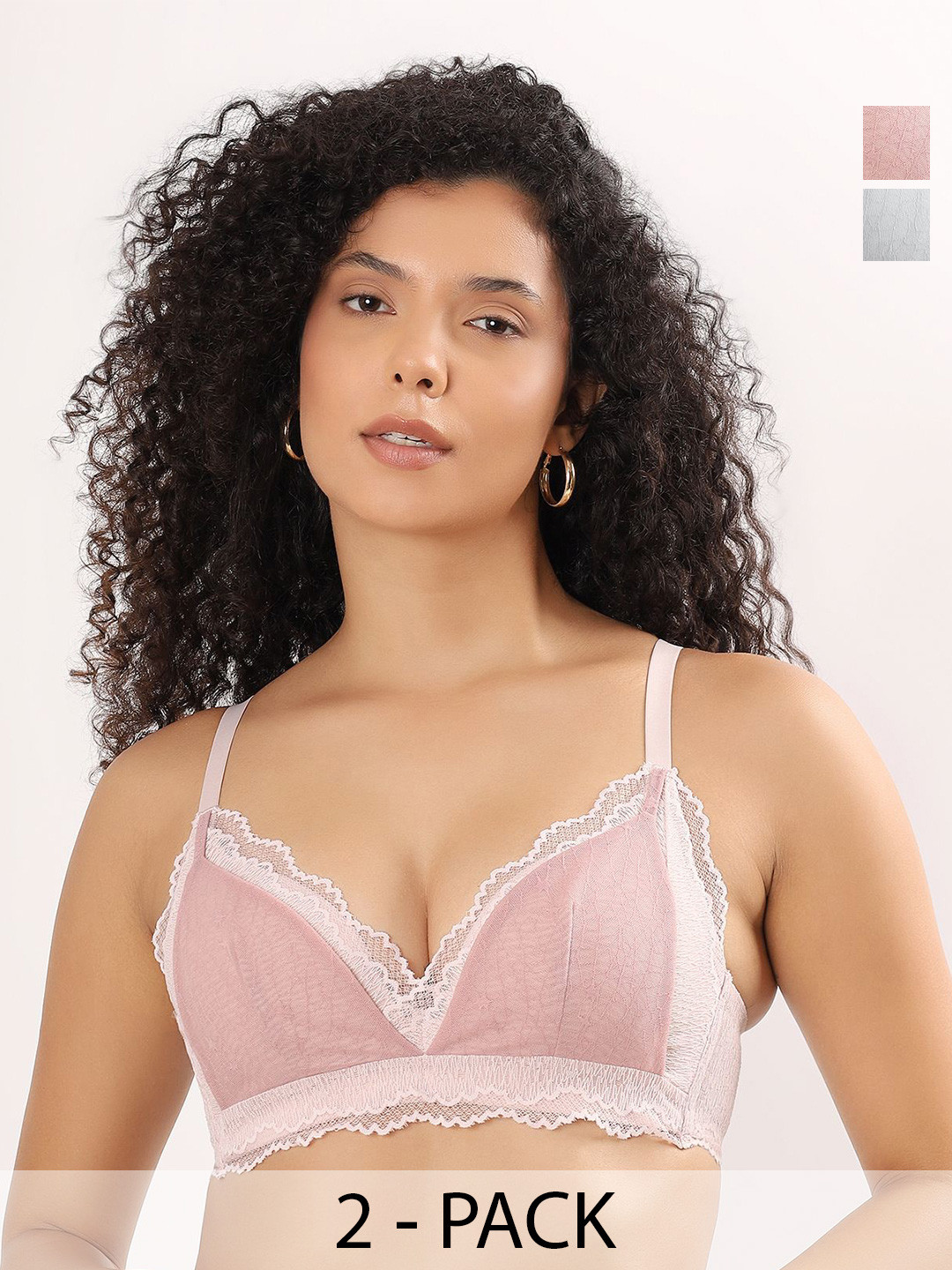 PARKHA Pack Of 2 Colourblocked  Medium Coverage Lightly Padded Bra